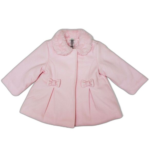 Little Me Girl Pink Pea Coat Quilted Lining Size 12M - Picture 4 of 8